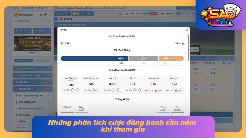 Các yếu tố cần quan tâm khi tham gia cược đồng banh Saowin