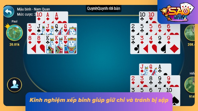 Các lá bài được phân bổ cân đối nhằm hạn chế tình trạng chi dưới quá yếu