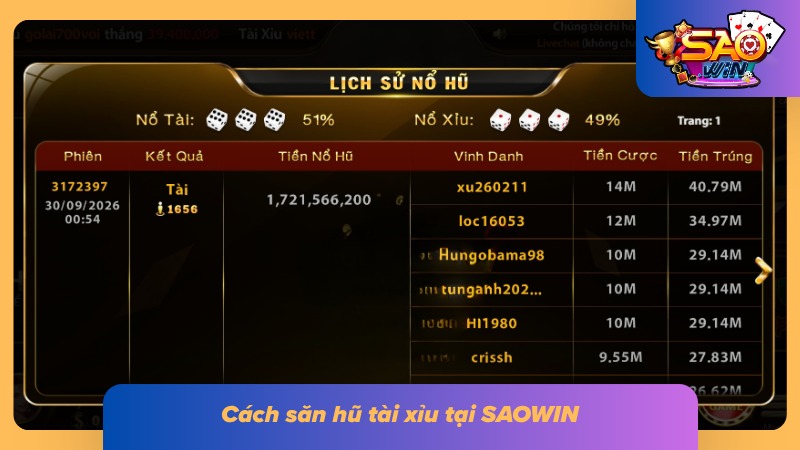 Hướng dẫn săn hũ tài xỉu SAOWIN cho người mới