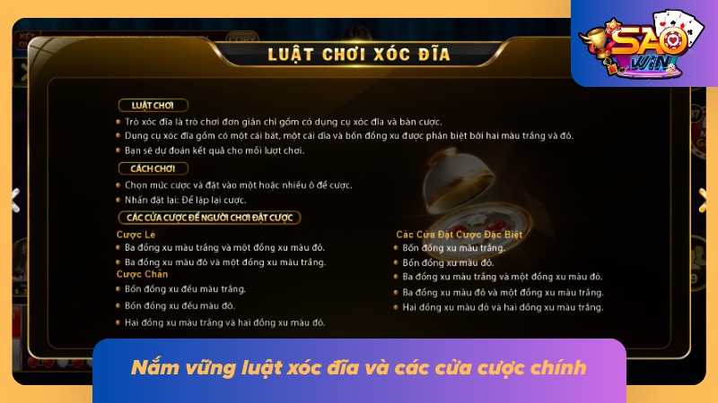 Tìm hiểu quy định chơi xóc đĩa và các ô cược chính